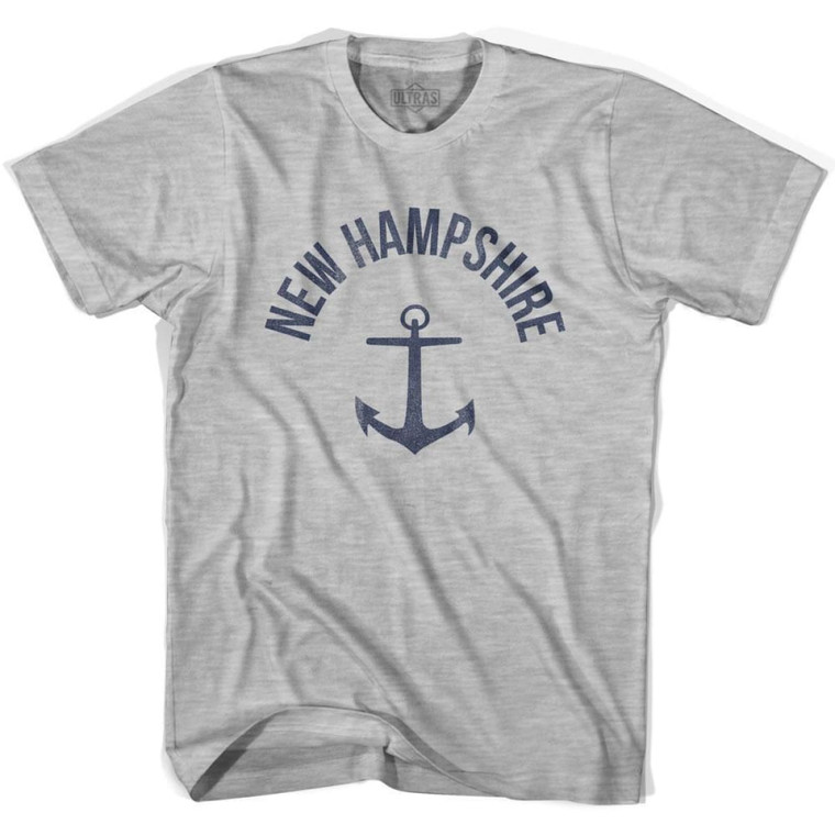 New Hampshire State Anchor Home Cotton Youth T-Shirt - Grey Heather