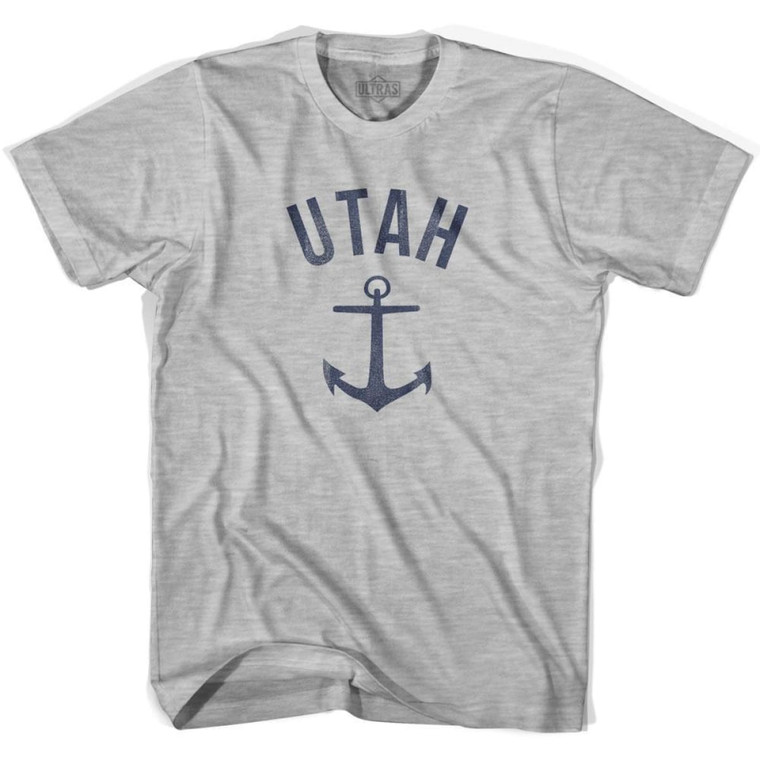 Utah State Anchor Home Cotton Womens T-Shirt - Grey Heather