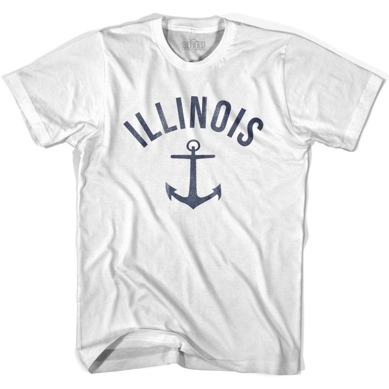 Illinois State Anchor Home Cotton Womens T-shirt - White