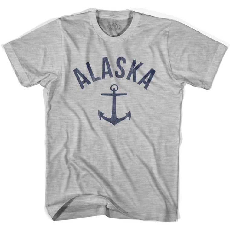 Alaska State Anchor Home Cotton Womens T-Shirt - Grey Heather