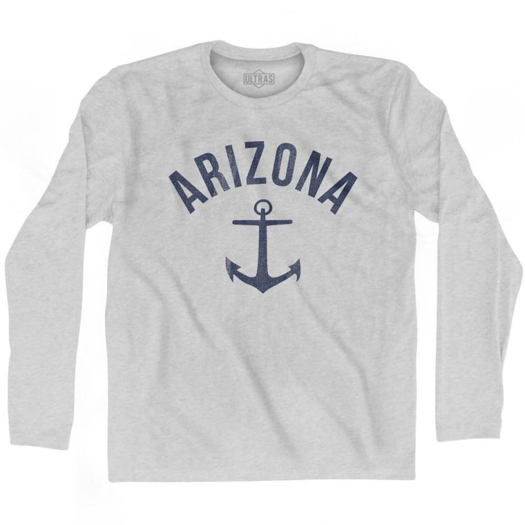 Arizona State Anchor Home Cotton Adult Long Sleeve T-Shirt - Grey Heather
