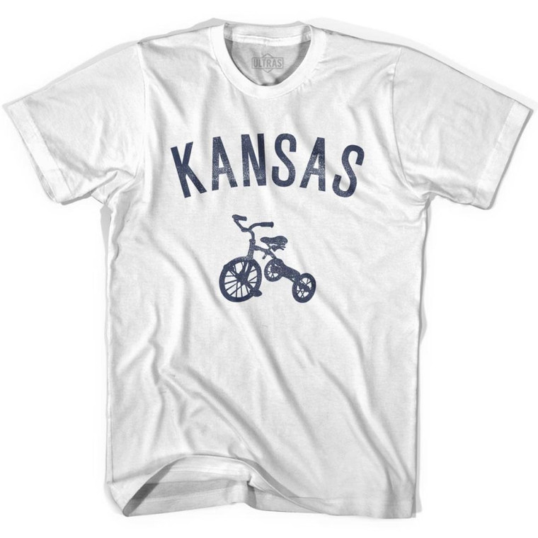 Kansas State Tricycle Adult Cotton T-shirt - White