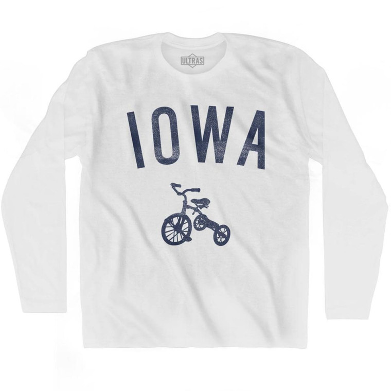 Iowa State Tricycle Adult Cotton Long Sleeve T-shirt - White