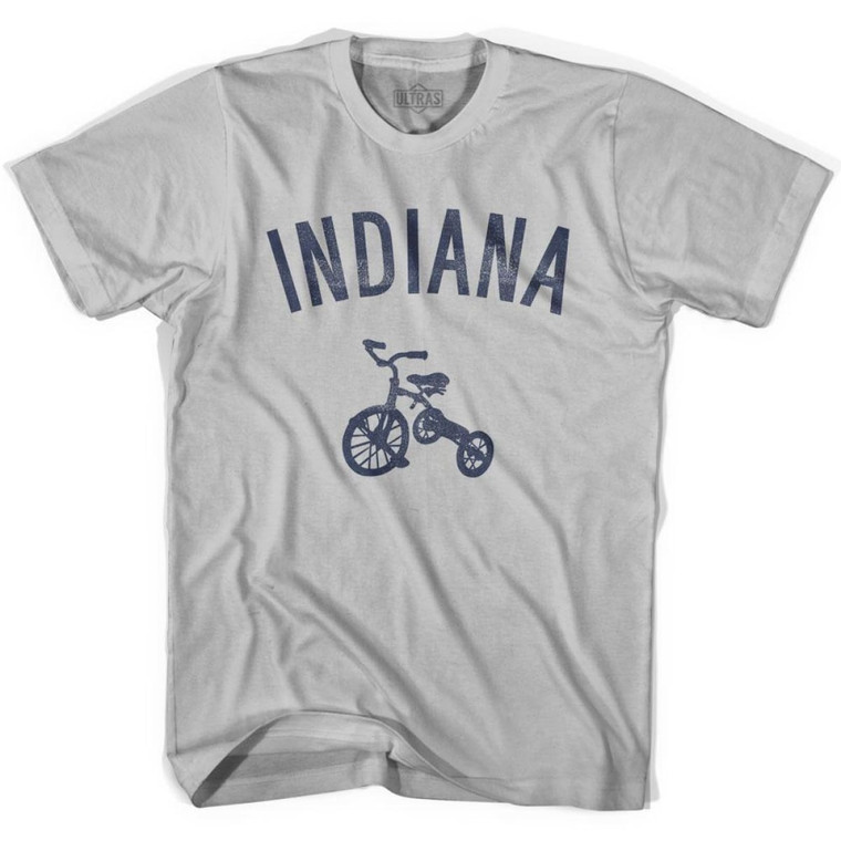 Indiana State Tricycle Adult Cotton T-Shirt - Cool Grey
