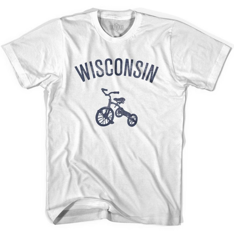 Wisconsin State Tricycle Womens Cotton T-shirt - White