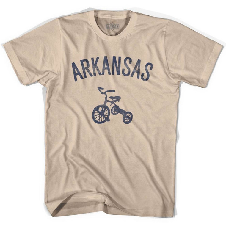 Arkansas State Tricycle Adult Cotton T-Shirt - Creme