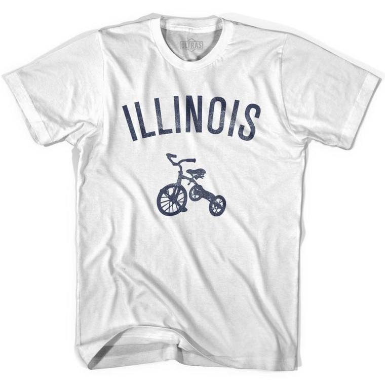 Illinois State Tricycle Adult Cotton T-shirt - White