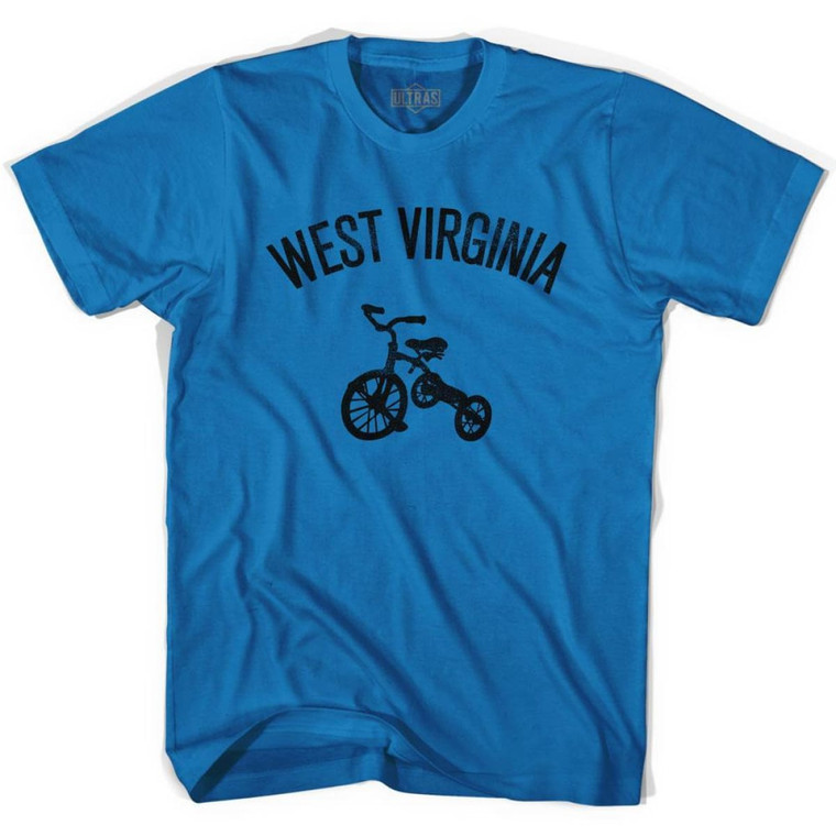 West Virginia State Tricycle Adult Cotton T-Shirt - Royal