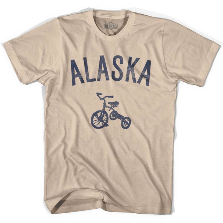 Alaska State Tricycle Adult Cotton T-Shirt - Creme