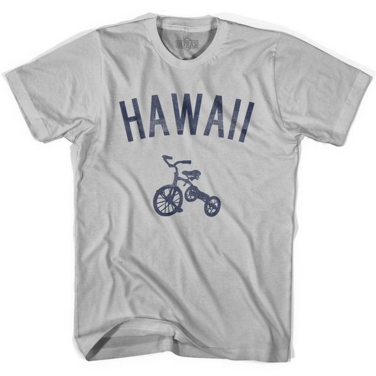 Hawaii State Tricycle Adult Cotton T-Shirt - Cool Grey