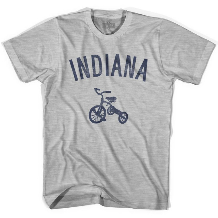 Indiana State Tricycle Adult Cotton T-Shirt - Grey Heather