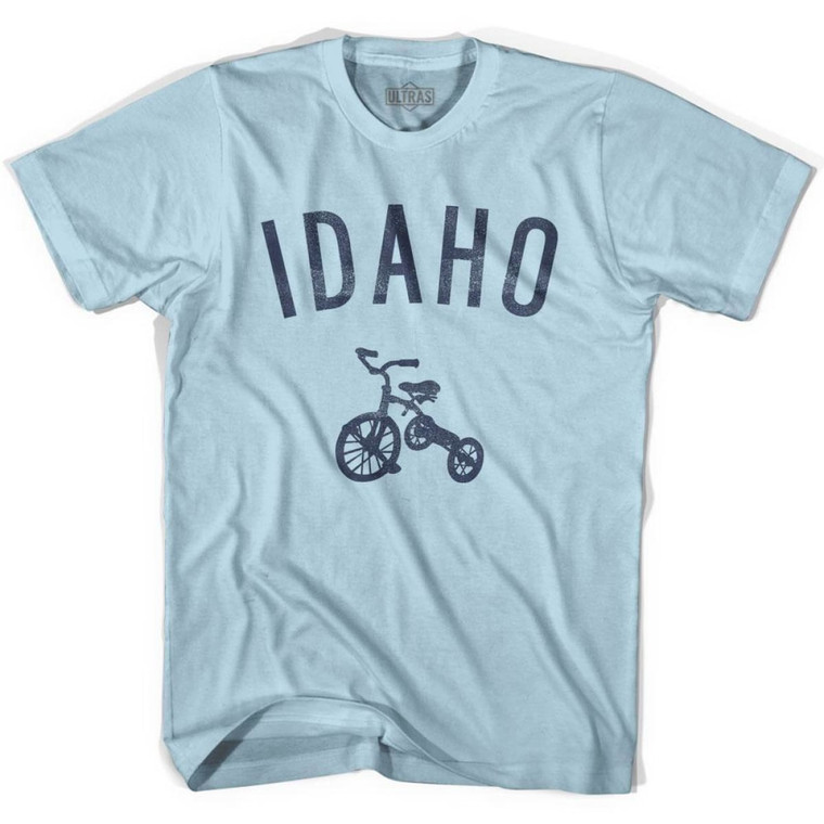 Idaho State Tricycle Adult Cotton T-Shirt - Light Blue