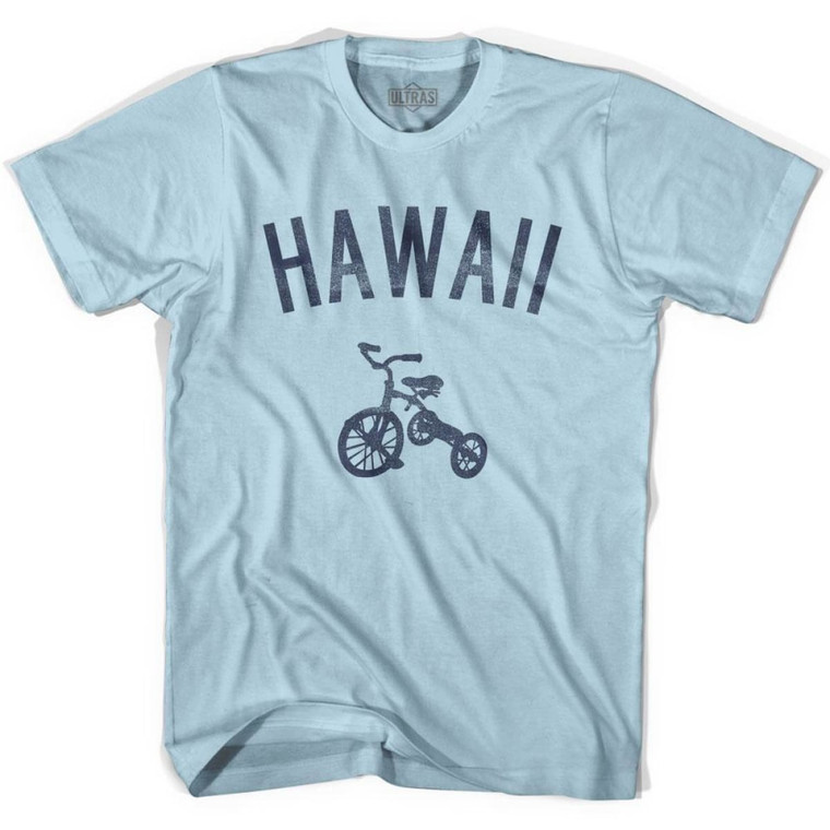 Hawaii State Tricycle Adult Cotton T-Shirt - Light Blue