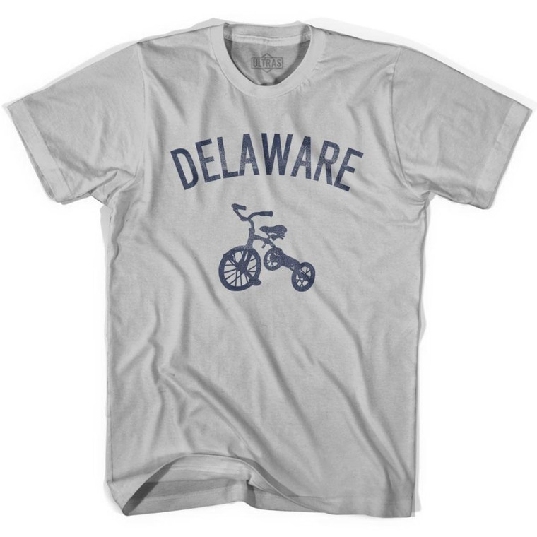 Delaware State Tricycle Adult Cotton T-Shirt - Cool Grey