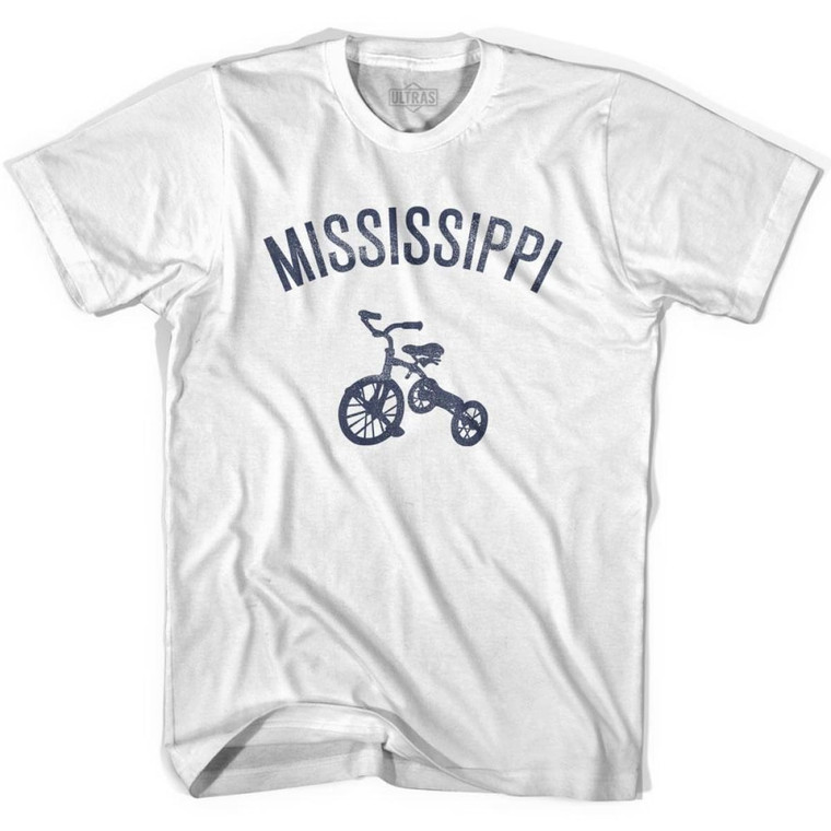 Mississippi State Tricycle Adult Cotton T-shirt - White