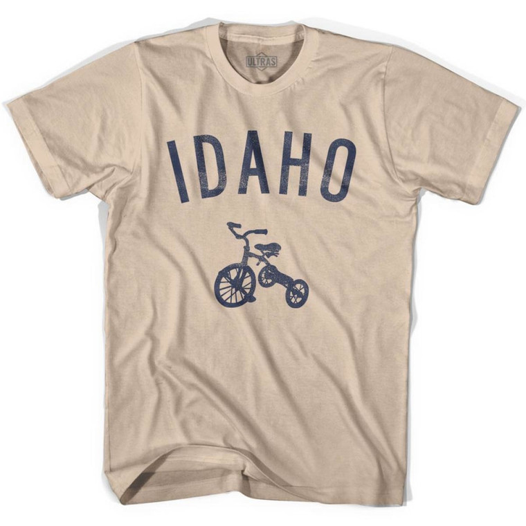 Idaho State Tricycle Adult Cotton T-Shirt - Creme
