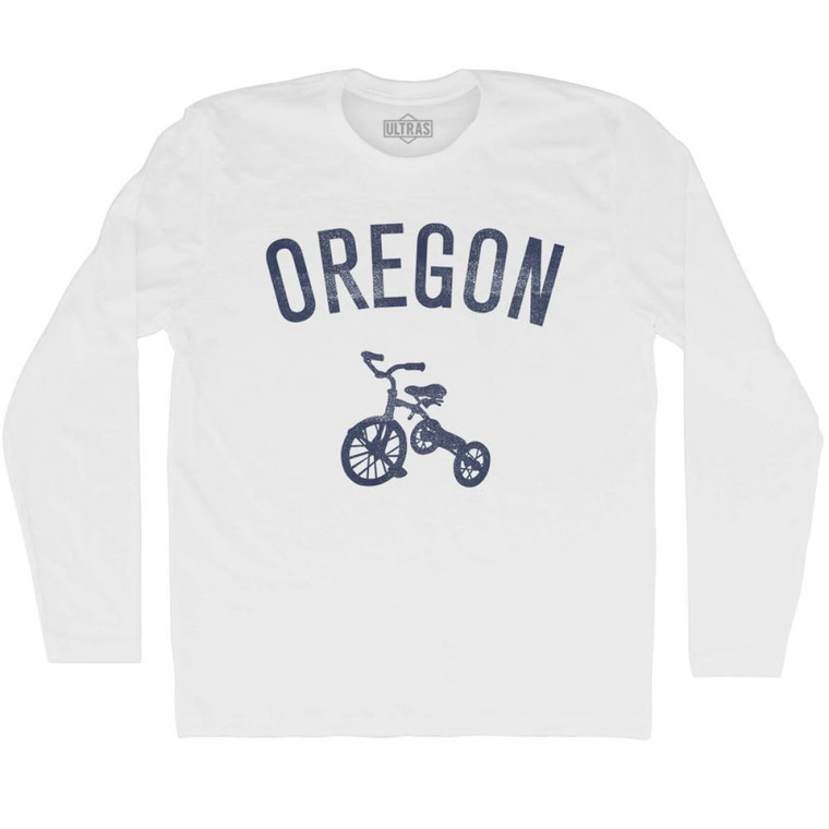 Oregon State Tricycle Adult Cotton Long Sleeve T-shirt - White