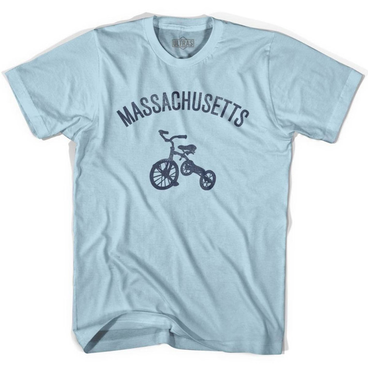 Mass State Tricycle Adult Cotton T-Shirt - Light Blue