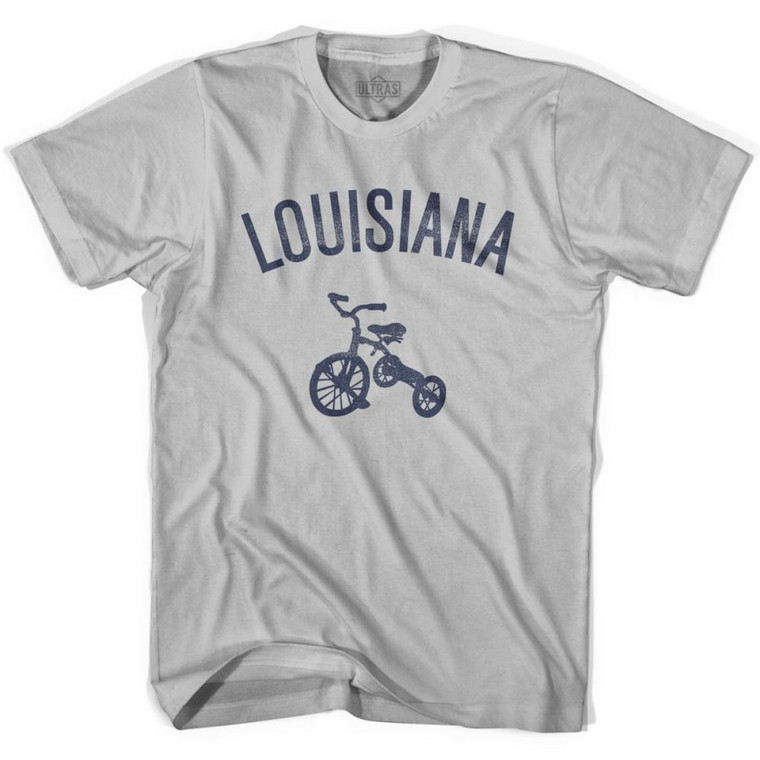 Louisiana State Tricycle Adult Cotton T-Shirt - Cool Grey