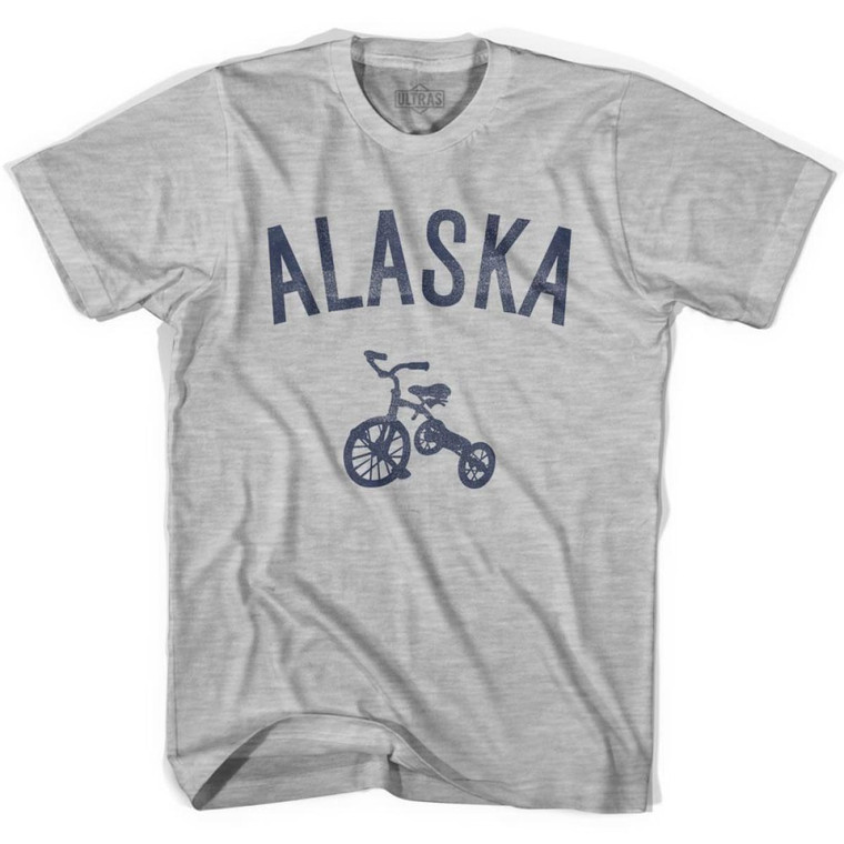 Alaska State Tricycle Adult Cotton T-Shirt - Grey Heather