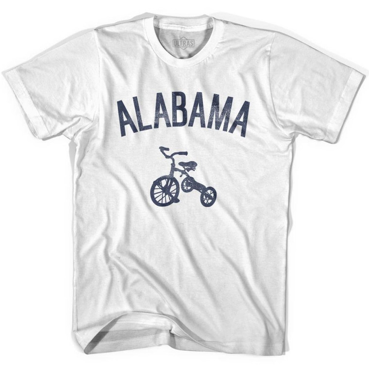 Alabama State Tricycle Adult Cotton T-shirt - White