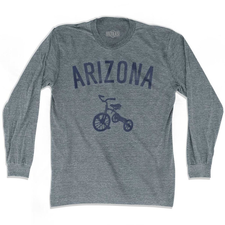 Arizona State Tricycle Adult Tri-Blend Long Sleeve T-shirt - Athletic Grey