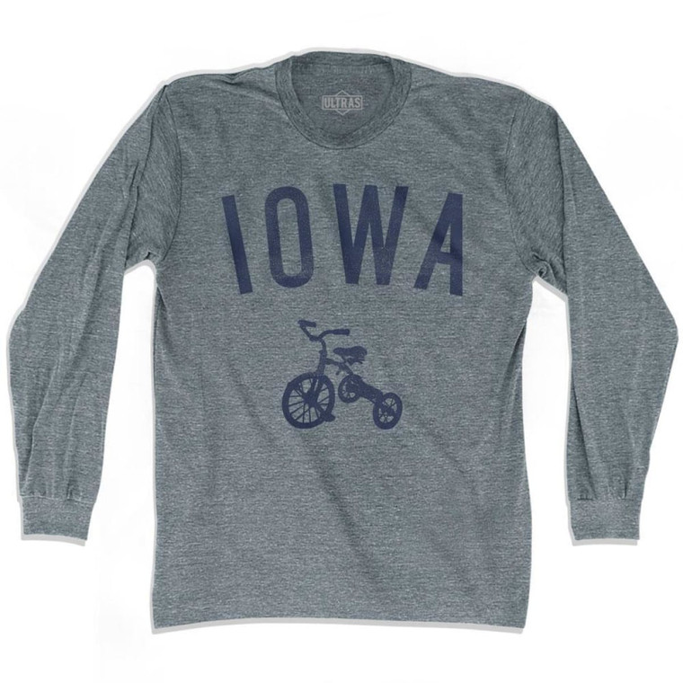 Iowa State Tricycle Adult Tri-Blend Long Sleeve T-shirt - Athletic Grey