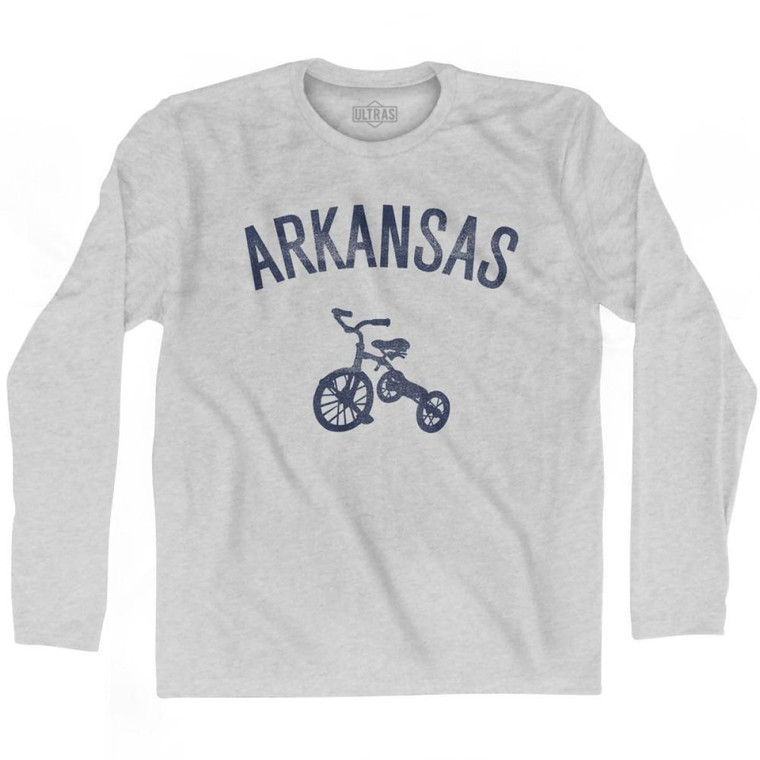 Arkansas State Tricycle Adult Cotton Long Sleeve T-Shirt - Grey Heather