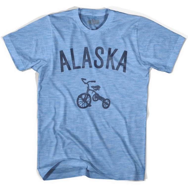 Alaska State Tricycle Adult Tri-Blend T-Shirt - Athletic Blue