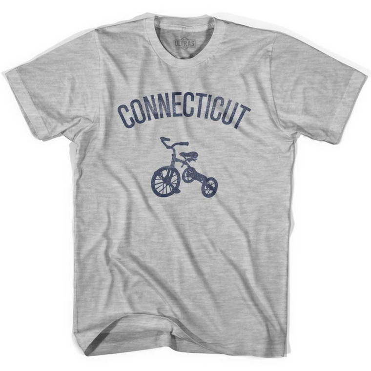 Connecticut State Tricycle Womens Cotton T-Shirt - Grey Heather