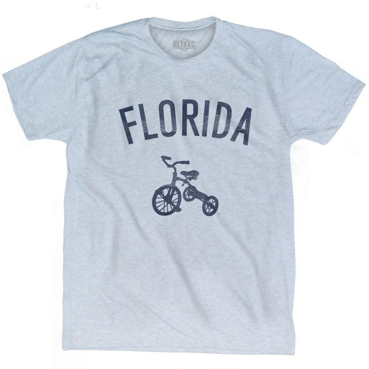 Florida State Tricycle Adult Tri-Blend T-Shirt - Athletic White