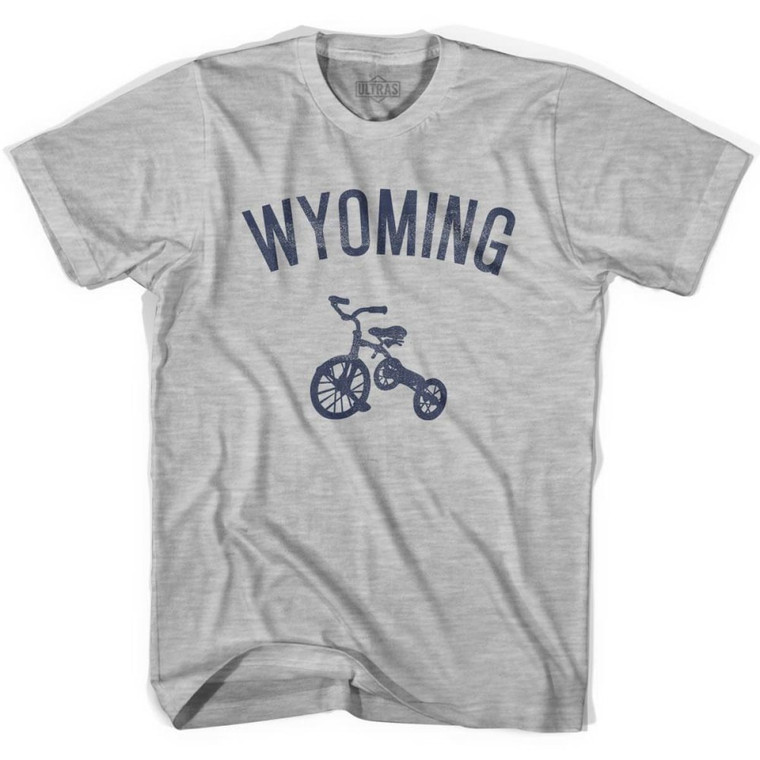 Wyoming State Tricycle Youth Cotton T-Shirt - Grey Heather