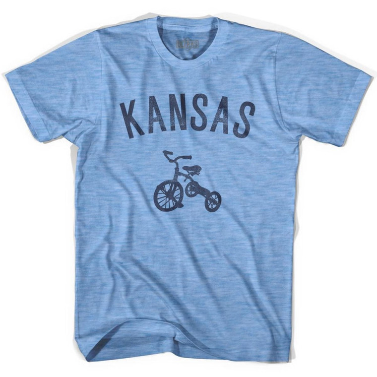 Kansas State Tricycle Adult Tri-Blend T-Shirt - Athletic Blue