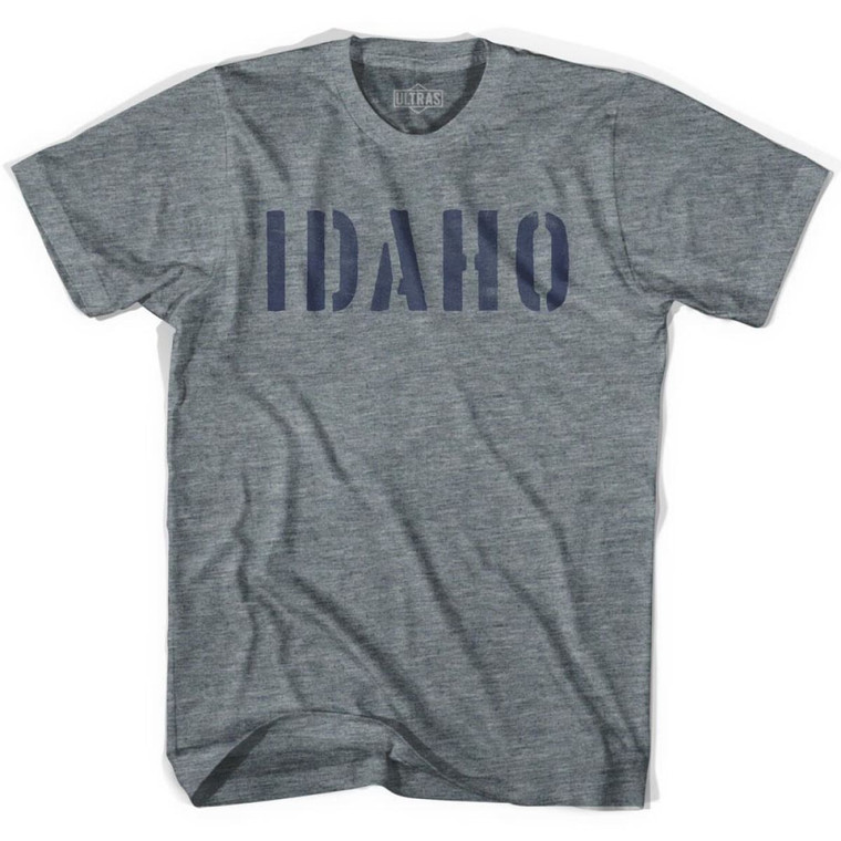 Idaho State Stencil Youth Tri-Blend T-shirt - Athletic Grey