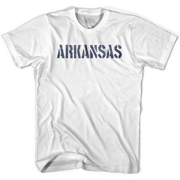 Arkansas State Stencil Youth Cotton T-shirt - White