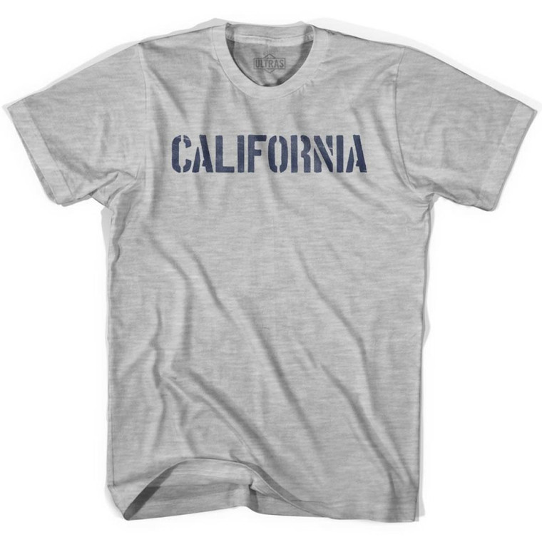 California State Stencil Youth Cotton T-Shirt - Grey Heather