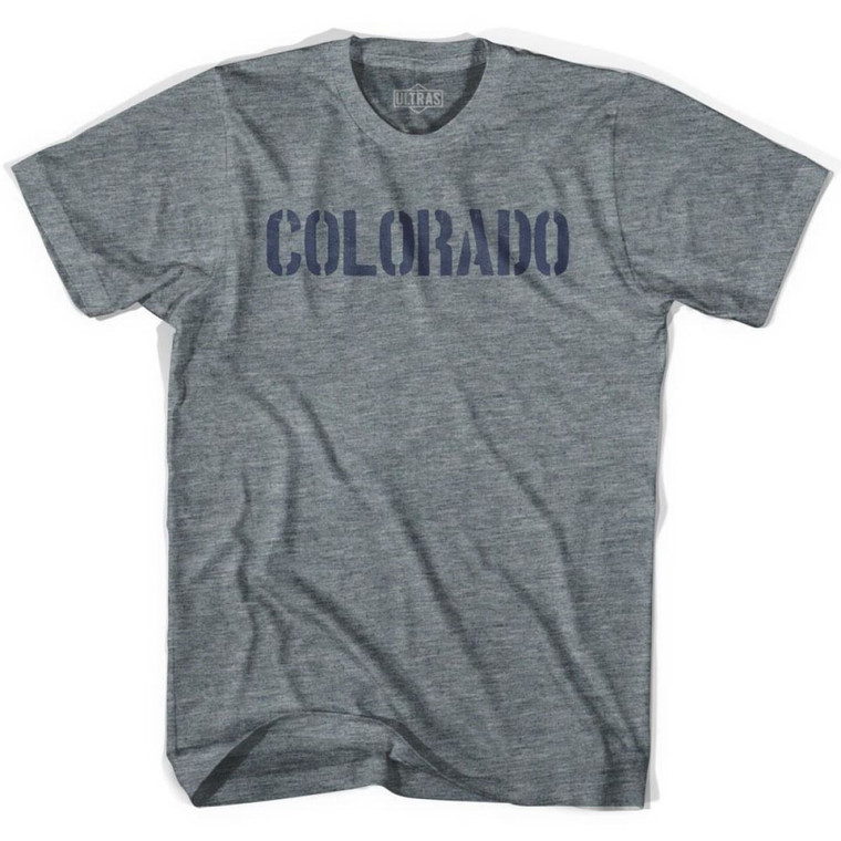 Colorado State Stencil Youth Tri-Blend T-shirt - Athletic Grey