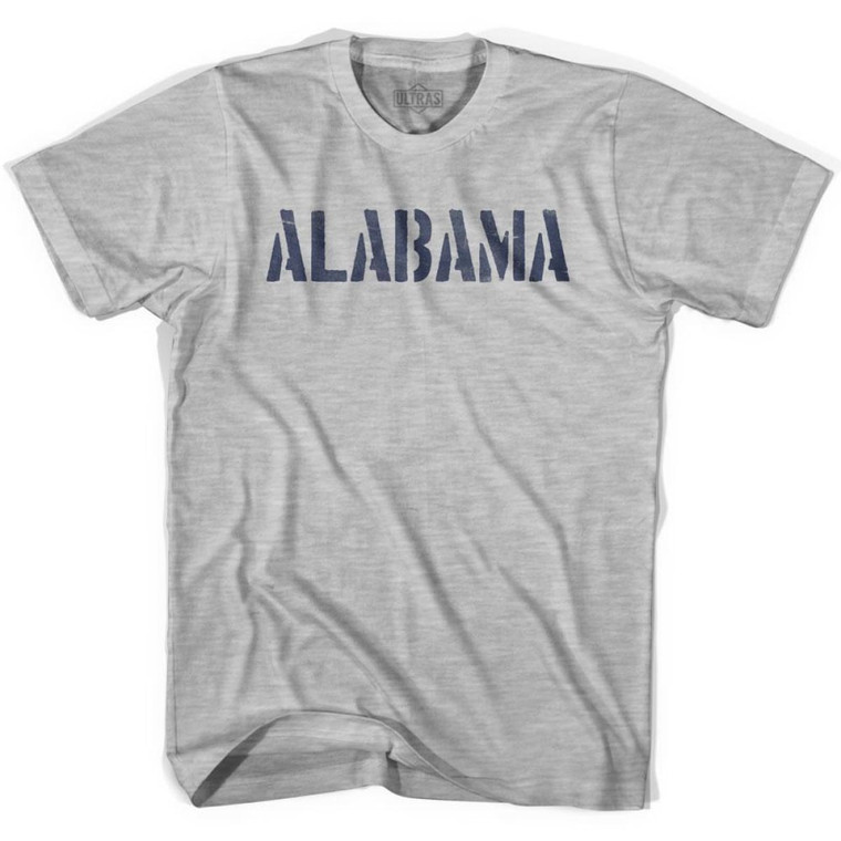 Alabama State Stencil Youth Cotton T-Shirt - Grey Heather