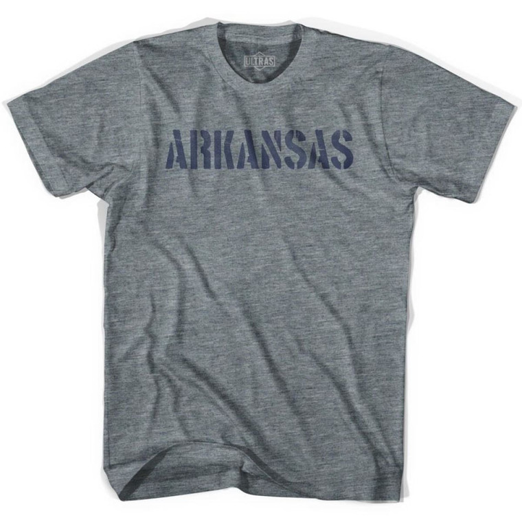 Arkansas State Stencil Youth Tri-Blend T-shirt - Athletic Grey