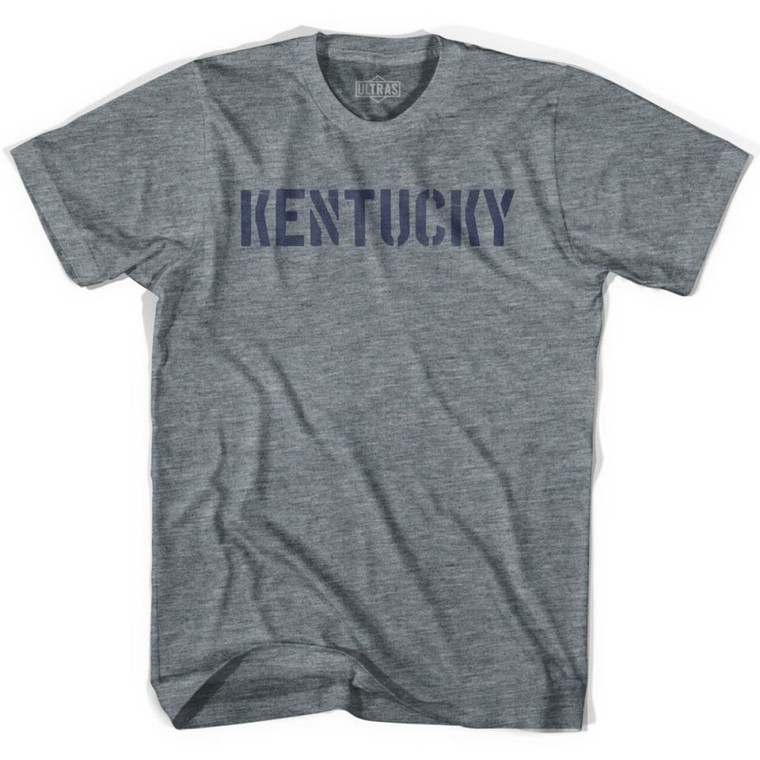 Kentucky State Stencil Youth Tri-Blend T-shirt - Athletic Grey