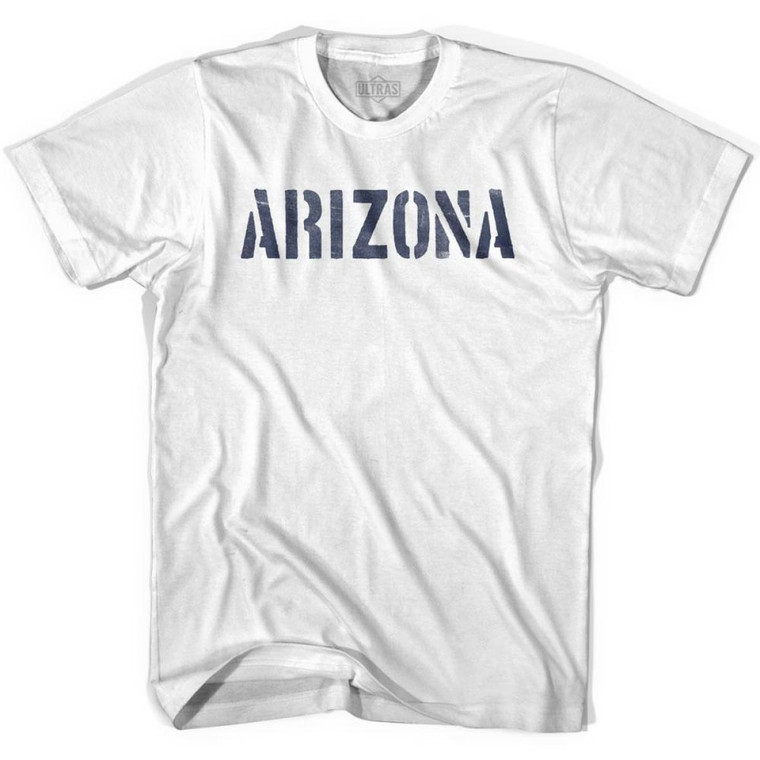 Arizona State Stencil Adult Cotton T-shirt - White