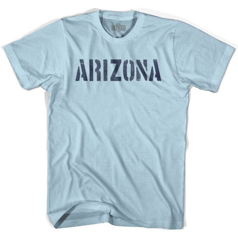Arizona State Stencil Adult Cotton T-Shirt - Light Blue