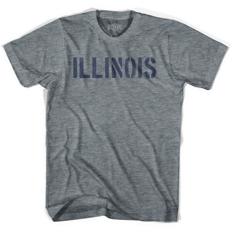 Illinois State Stencil Womens Tri-Blend T-shirt - Athletic Grey