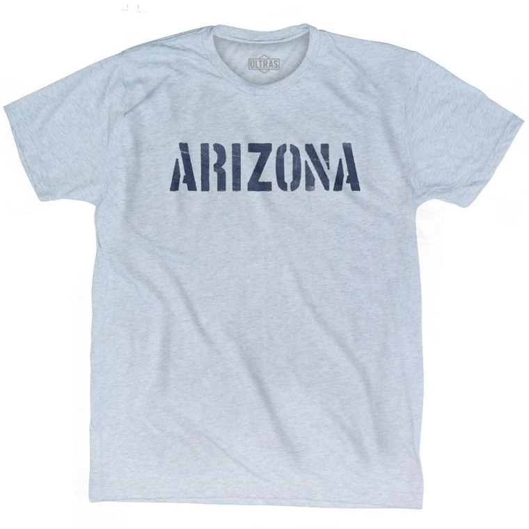 Arizona State Stencil Adult Tri-Blend T-Shirt - Athletic White