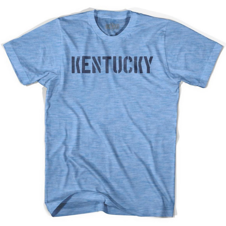 Kentucky State Stencil Adult Tri-Blend T-Shirt - Athletic Blue