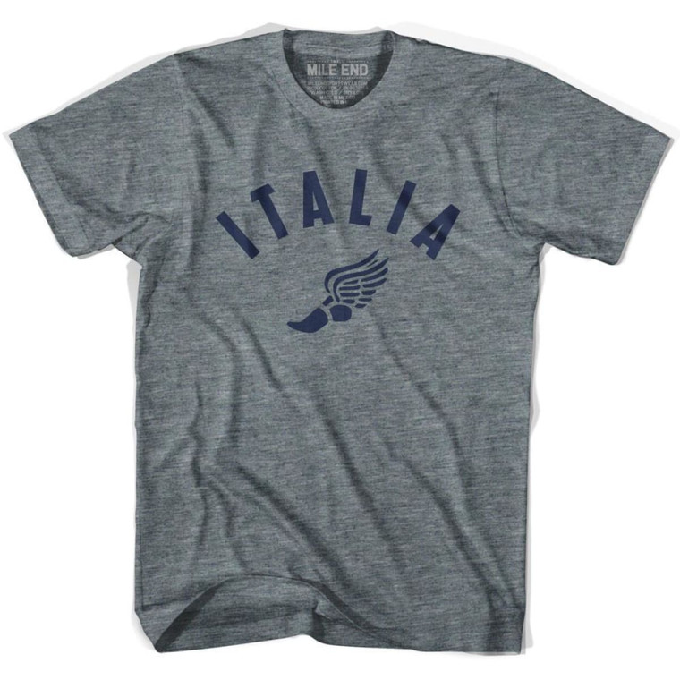 Italy Italia Running Winged Foot Track T-Shirt - Adult - Athletic Grey