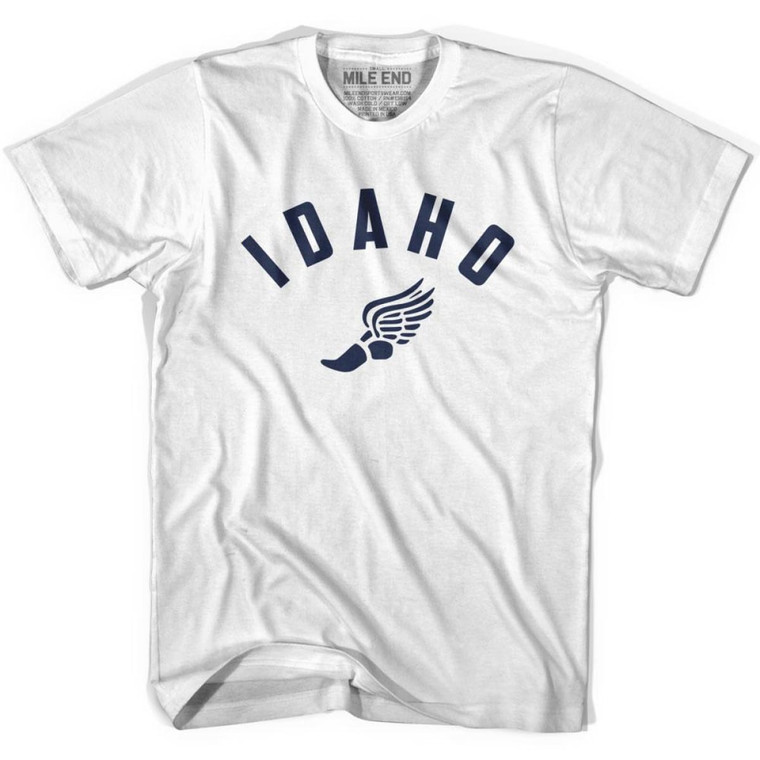 Idaho Running Winged Foot Track T-Shirt - Adult - White