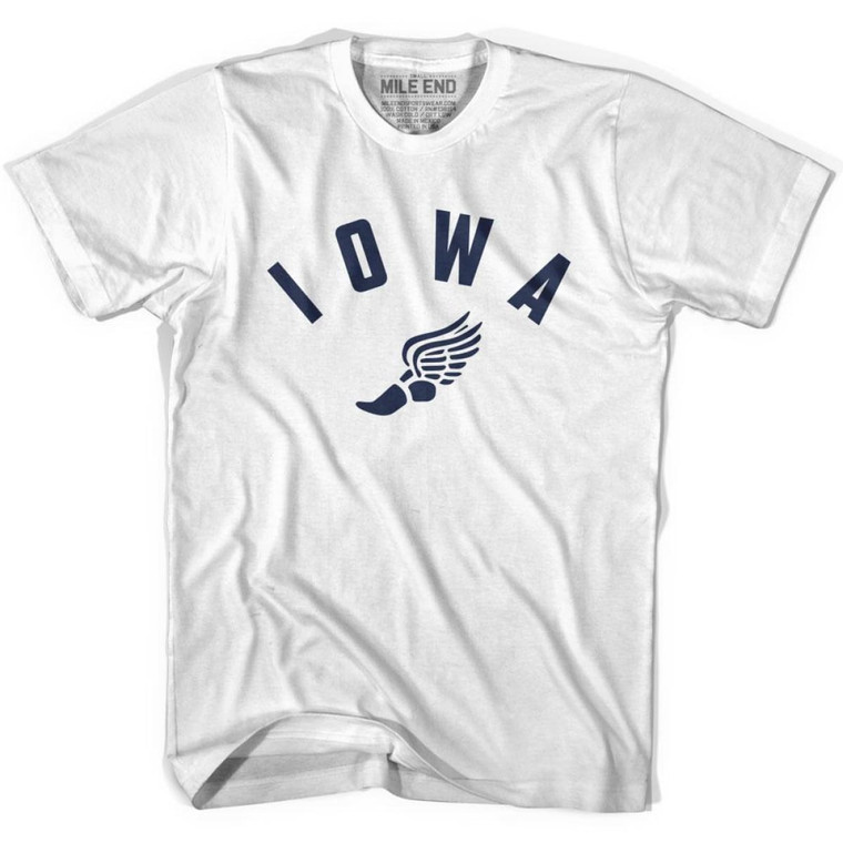 Iowa Running Winged Foot Track T-Shirt - Adult - White