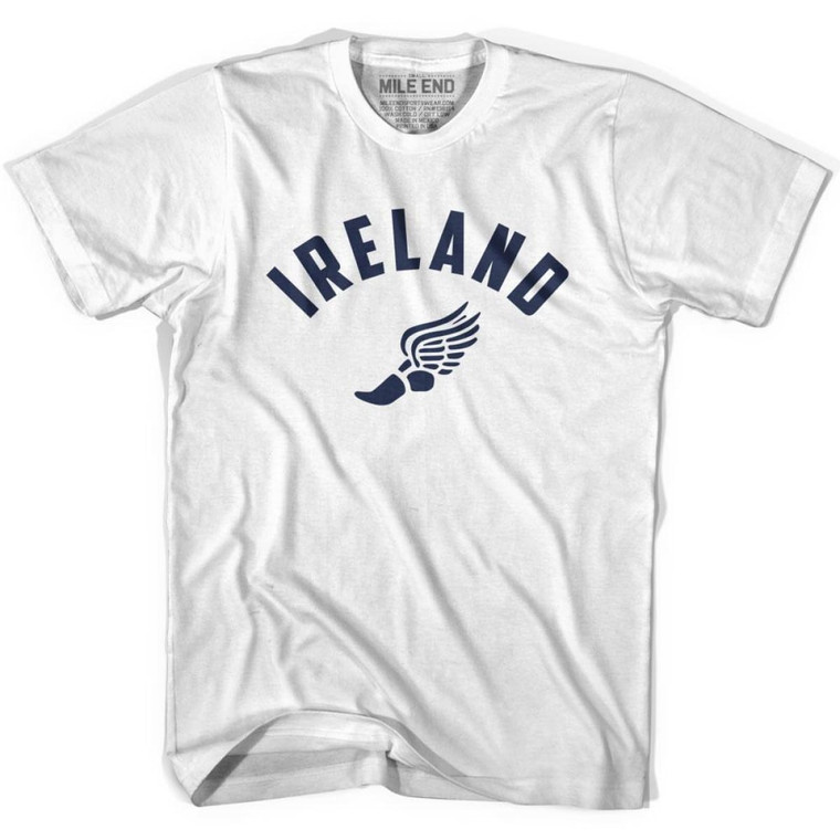 Ireland Running Winged Foot Track T-Shirt - Adult - White