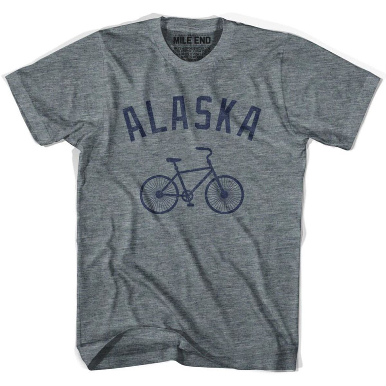 Alaska Text Bike T-Shirt - Adult - Athletic Grey